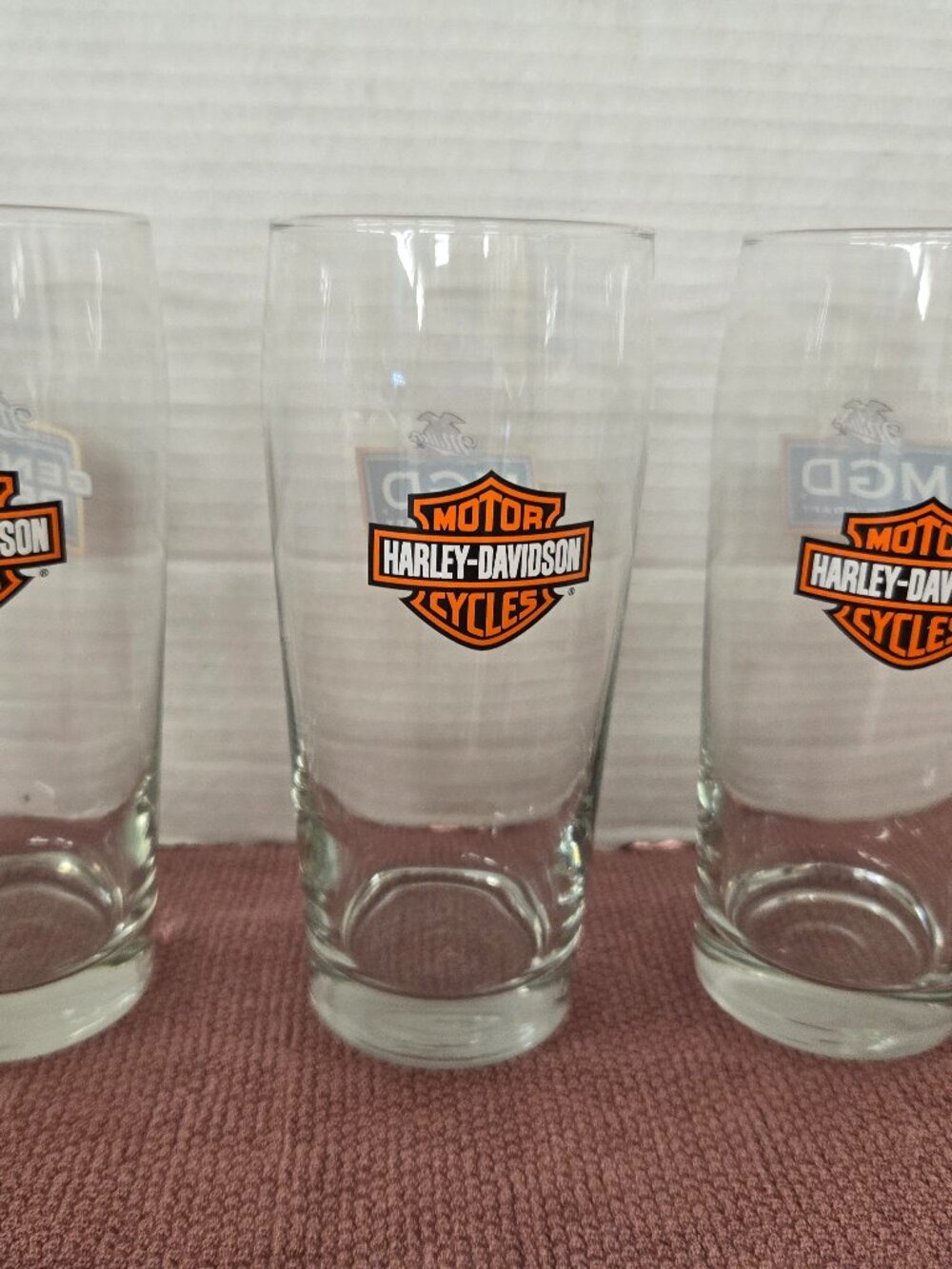 Trio Harley Davidson Beer Glasses Great shape